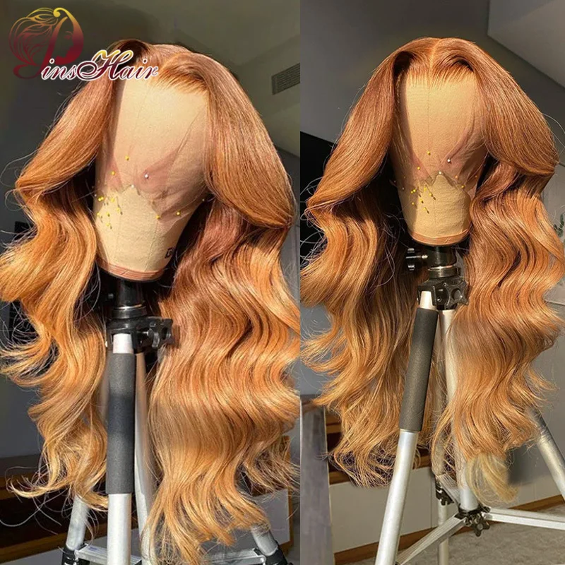 Transparent Lace Front Human Hair Wigs Peruvian Colored Blonde Body Wave Lace Front Wig Red Human Hair Wig For Women Remy Wigs