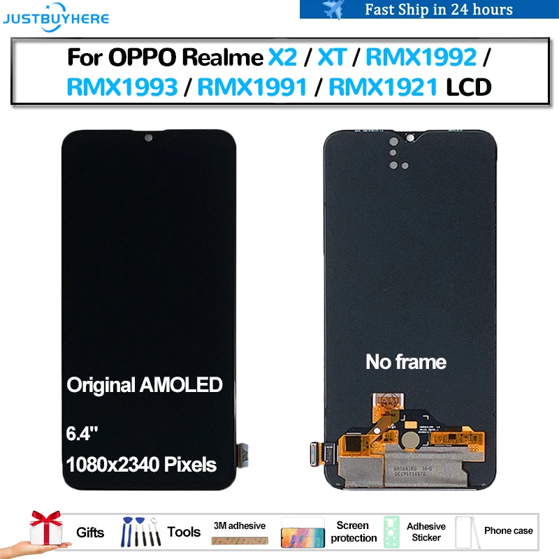Original AMOLED For OPPO Realme X2 XT RMX1992 RMX1921 Pantalla lcd Display Touch Panel Screen Digitizer Assembly Replacement LCD enlarge