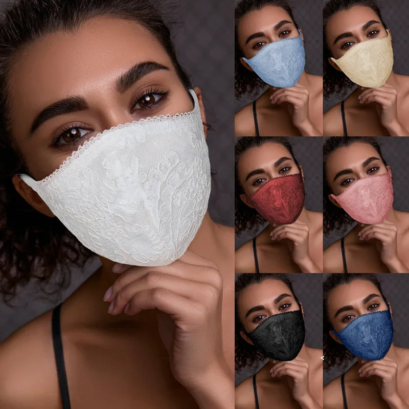 

Face Mask Fashion Adult Mouth Caps Reusable Exquisite Lace Flowers Reusable Mask Face Masks Washable Mouth Mask Mascarilla