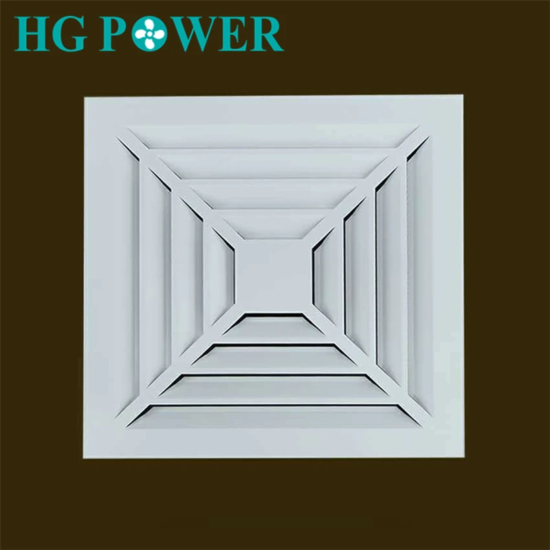 Пластиковый потолочный диффузор квадратная решетка из алюминиевого сплава