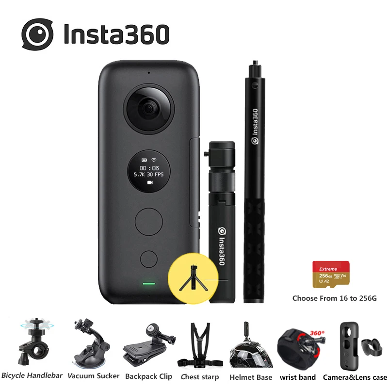 Insta360 One X Спортивная Экшн-камера 5,7 K видео 18MP Insta 360 ONE X селфи-палка Bullet Time Venture чехол - Цвет: Bundle 3