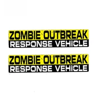 2 x 15cm3cm warning zombie outbreak response vehicle car sticker pvc creative decal waterproof automobile accessories