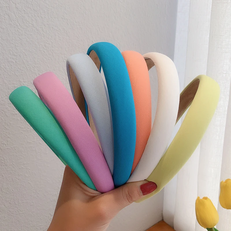 

CN Candy Color Bezel Head Hoop Sweet Hooded Headband Velvet Sweet Candy Color Hair Hoop Vintage Party Stretchy Headpiece