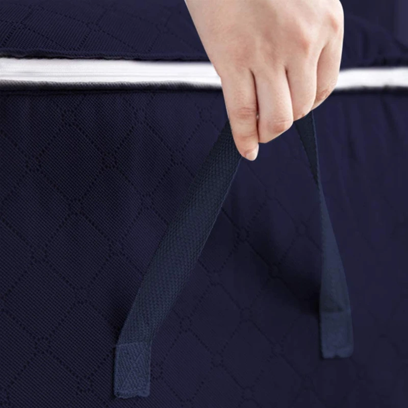 

6 Pack Extra Large Capacity Storage Bins with Clear Window,Closet and Clothes Storage Bags,Handle and Zipper (Blue)