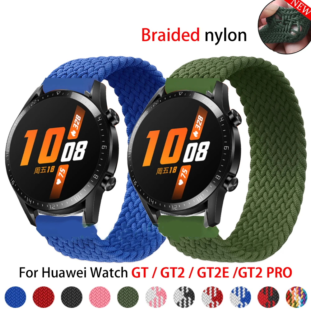 

Тканевый Плетеный ремешок для Соло для Huawei Watch GT/GT 2 46 мм Pro смарт-браслет 22 мм нейлоновый эластичный ремешок для Honor Magic/GS Pro