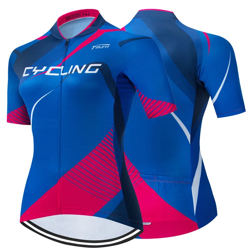 

Sleeve Bike MTB TELEYI Jersey Bicycle Tops Cycling Road Clotihng Jersey Maillot Shirt Summer Uniform Short Women Cycking Jersey