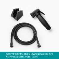 handheld shower head douche toilet black bidet spray wash jet shattaf with black spring hose pvc hose black bracket holder