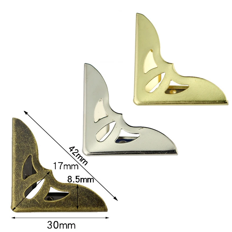 

New 42x30mm 20pc Metal Book Corner Protectors Tone Scrapbooking Albums Menus Folders Corner Protectors Card File DIY Decorative