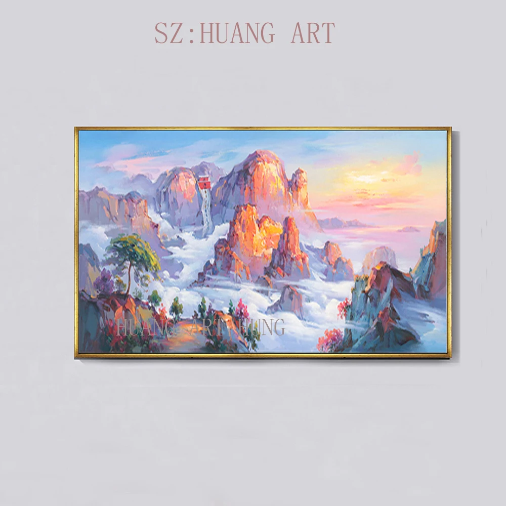 

Original landscape scenery hand-painted oil painting knife big picture color sofa bedroom adornment the lobby restaurant