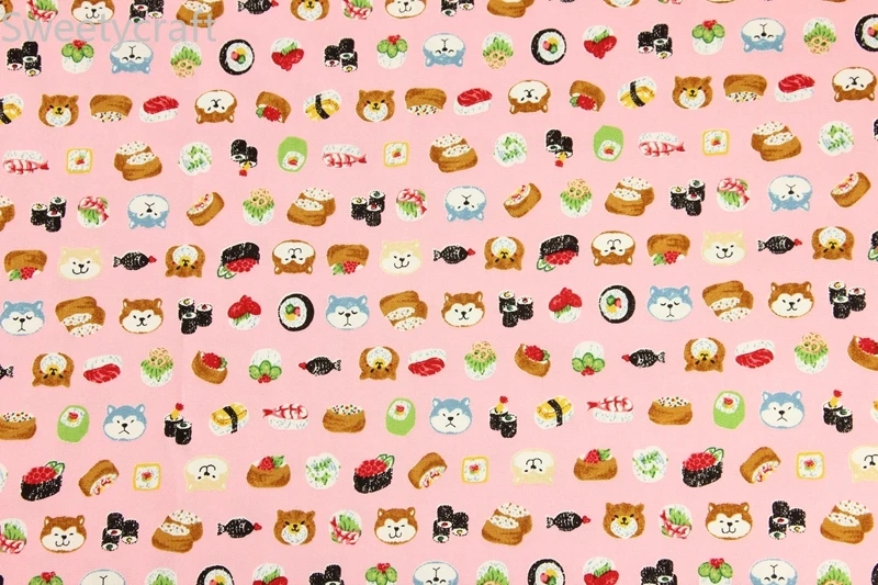 110*45 см японский стиль суши с животным принтом хлопчатобумажная ткань для