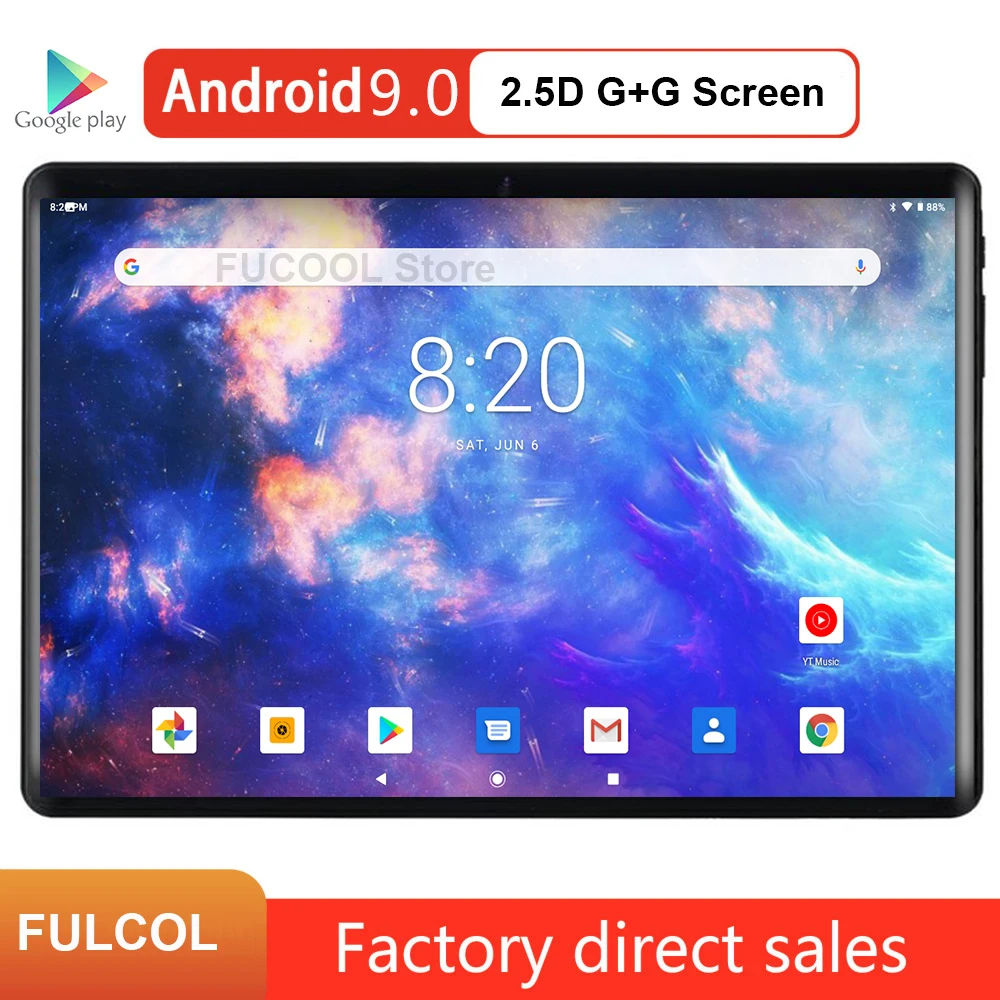 Планшет на android 9 0 32 ГБ 2 слота для sim карт 3G 5 МП GPS Wi Fi 10 дюймов 2020|Планшеты| |