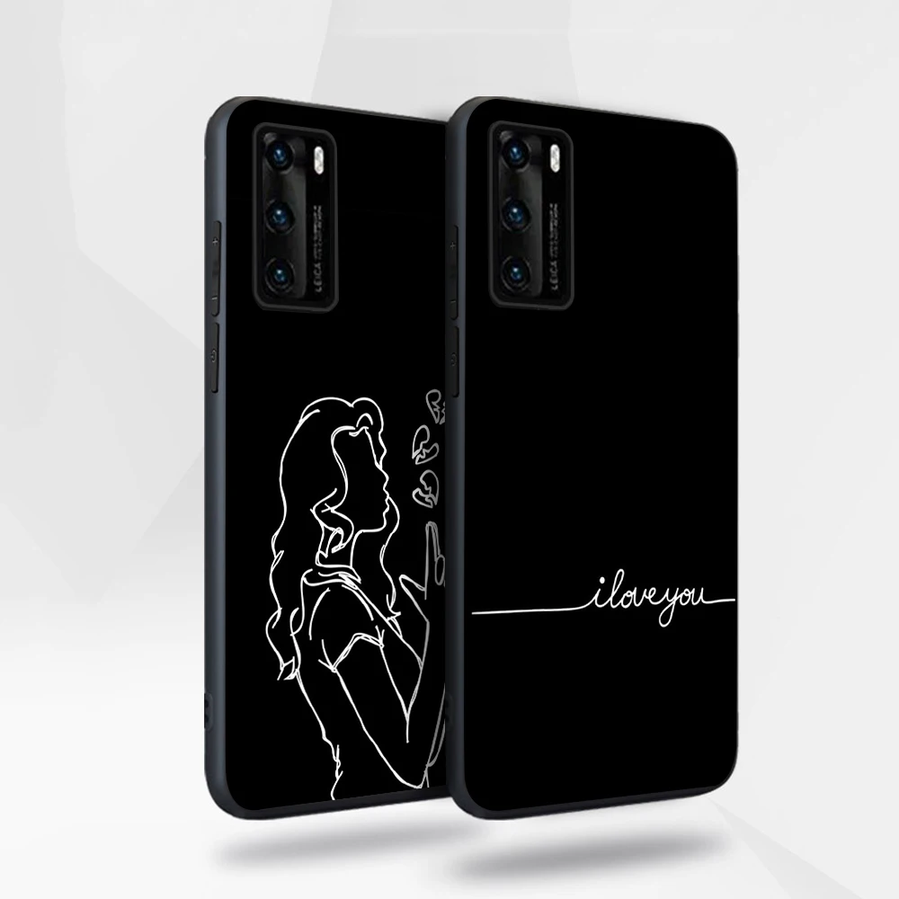 

Love Heart Lotus Case for Huawei P40 P30 P20 Honor 30 20 10 30S Mate 40 30 20 Lite Pro P Smart Plus 2019 Soft TPU Phone Fundas