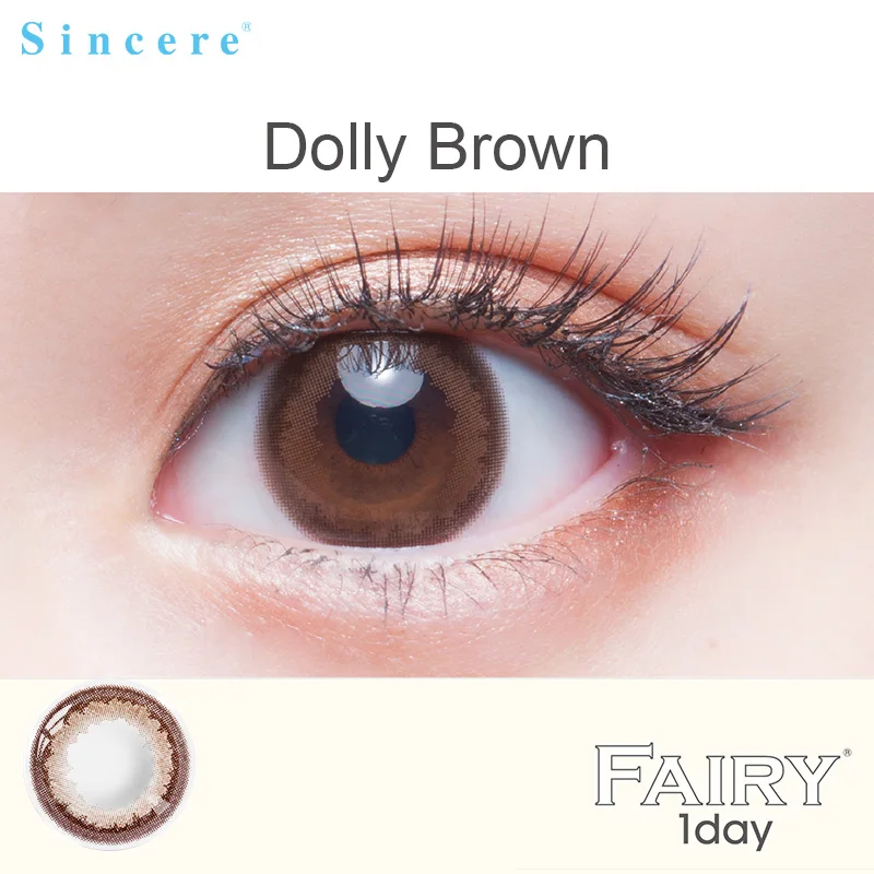

Sincere vision 6pcs/box Dolly Brown Colorful Contact Lenses for eyes exclusive Yearly Makeup pcs/pair Degree prescription myopia