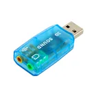 3D Аудио карта USB 1,1 МикрофонДинамик адаптер объемный звук 7 CH для ноутбука