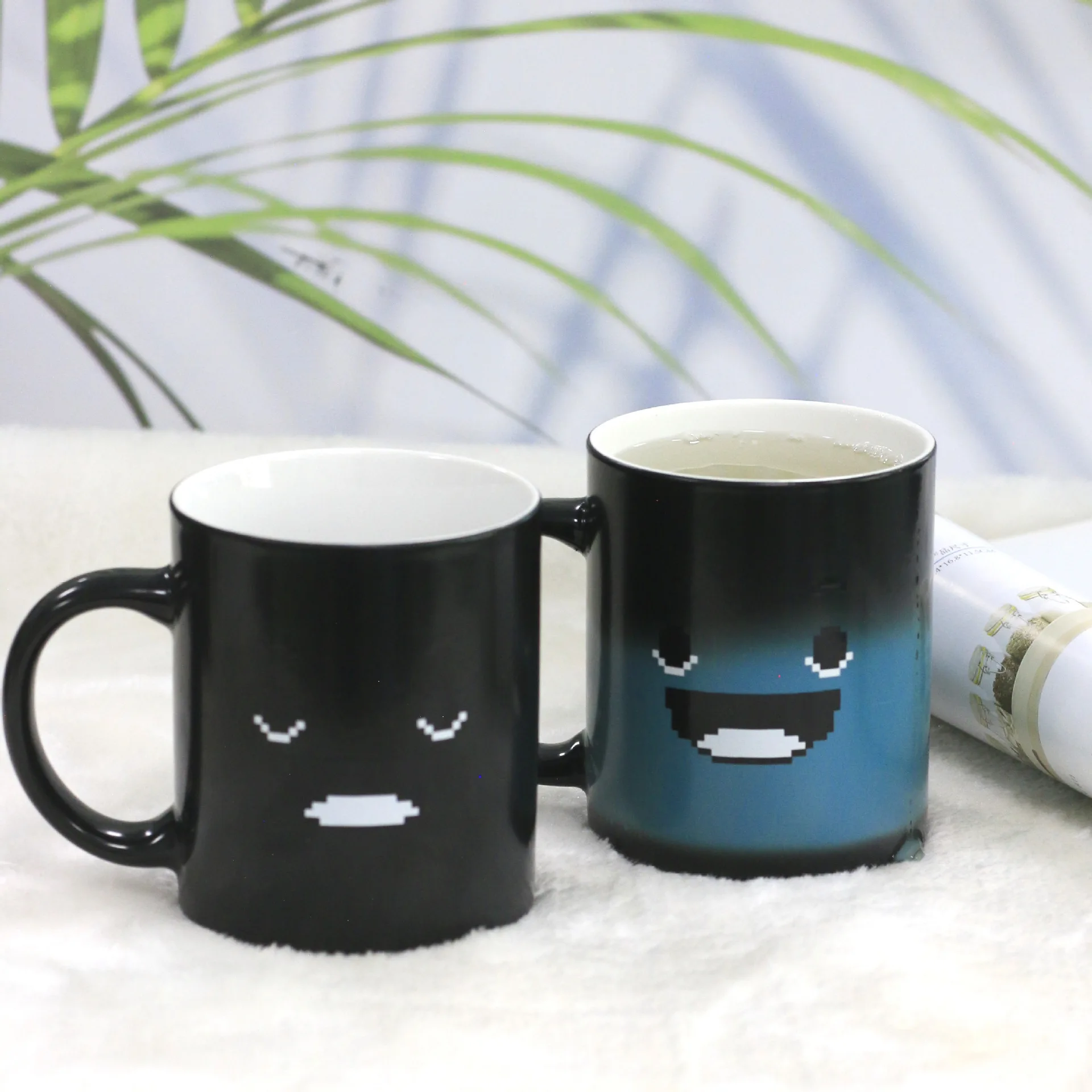 Керамическая кофейная чашка меняющая цвет креативная полностью форму