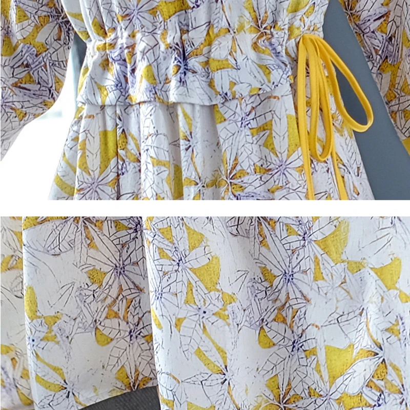 

2021 Autumn Casual Floral Cotton Linen Midi Dress Spring Vintage Print 3XL Plus Size Dresses Women Classy Bodycon Party Vestidos