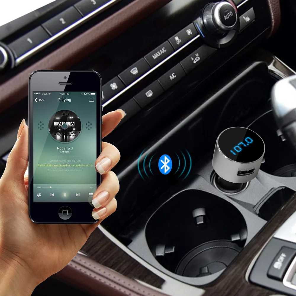 TeckNet 5 В/2.1A USB Автомобильное зарядное устройство с fm-передатчиком Bluetooth Handsfree FM модулятор зарядное устройство для телефона в автомобиле для iPhone Xiaomi