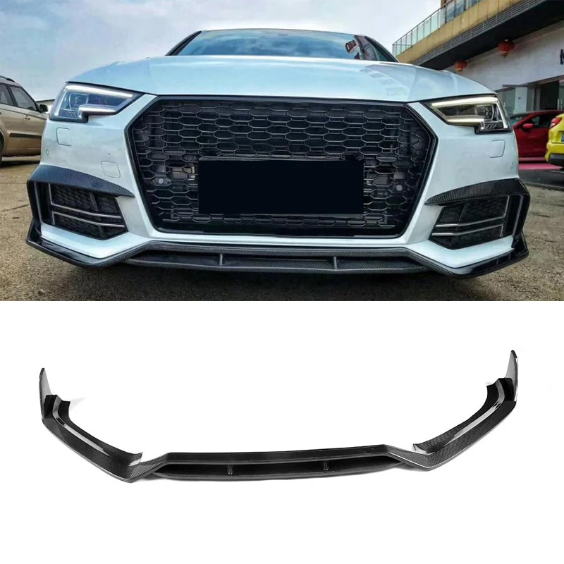 Углеродного волокна автомобиль передний бампер для губ бровей чехол Комплект