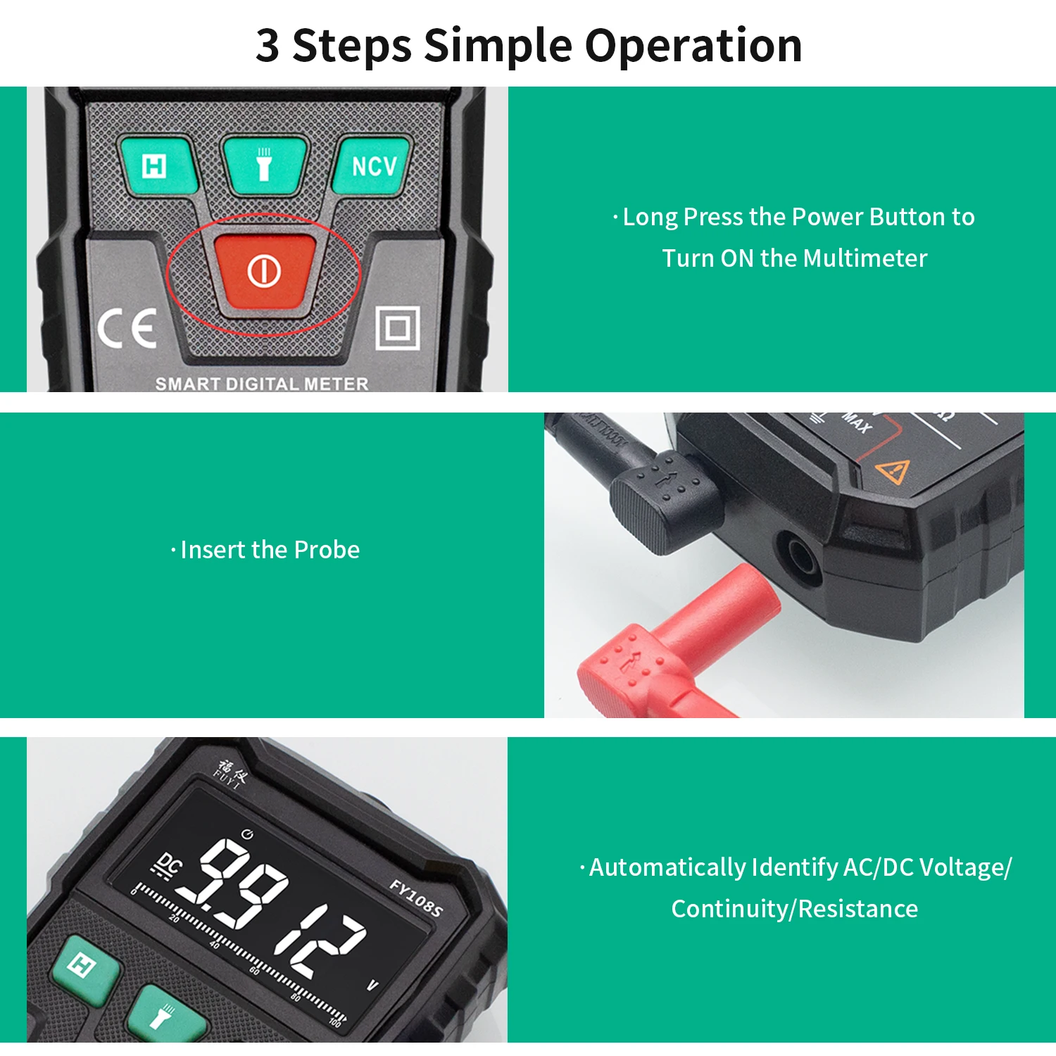 Цифровой мультиметр 9999 автонастройка AC/DC Напряжение м Flash светильник задняя