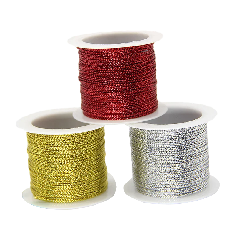 20 метров браслет ожерелье с веревочками и золотой тег блеск нить золотая