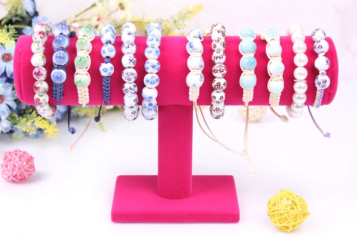 

Free Shipping Bracelet Display Rack Bangle T Bar Holder Anklet Showing Stand Watch Organizer Wooden Shelf