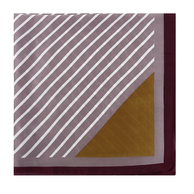 

2020 70x70 new stripe Multipurpose women Silk twill scarf Satin square tie Hairband ladies foulard femme towel bufanda shawl
