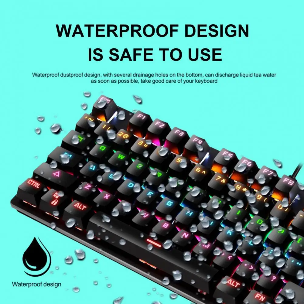 

Клавиатура K7, проводная, с RGB-подсветкой, 87 клавиш, USB, для игроков