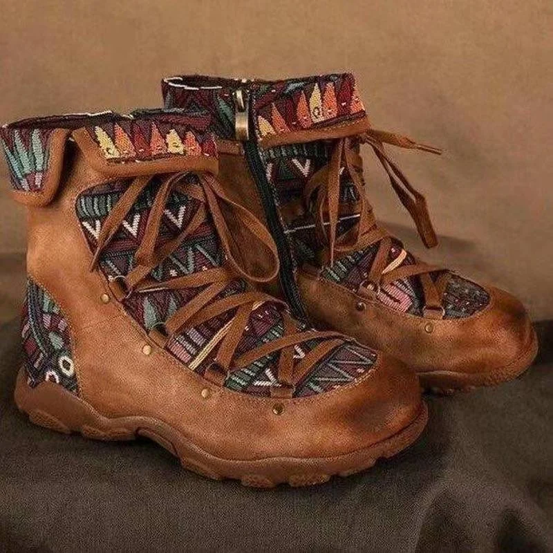 

Fashion Short Boots Women's Ladies Retro Bohemian Ankle Zip Short Boots Booties Casual Shoes Women's Winter Boots Botas Mujer