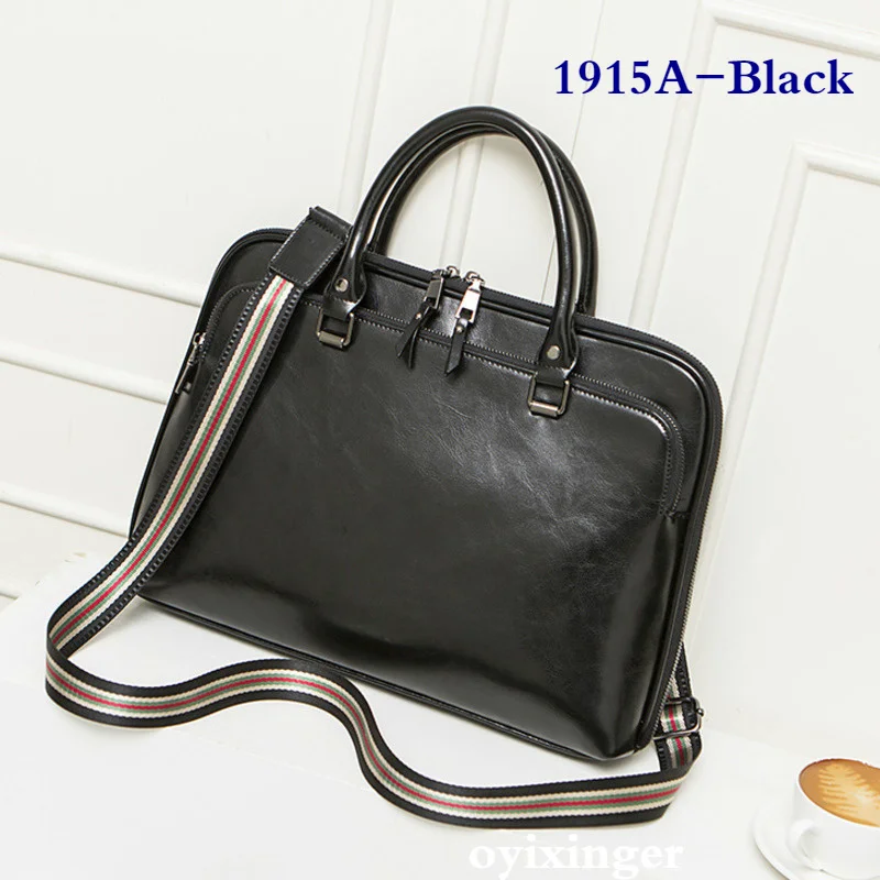 oyixinger new luxury women briefcase genuine leather business shoulder bag ladies office laptop bags for 13 14 macbook dell hp free global shipping