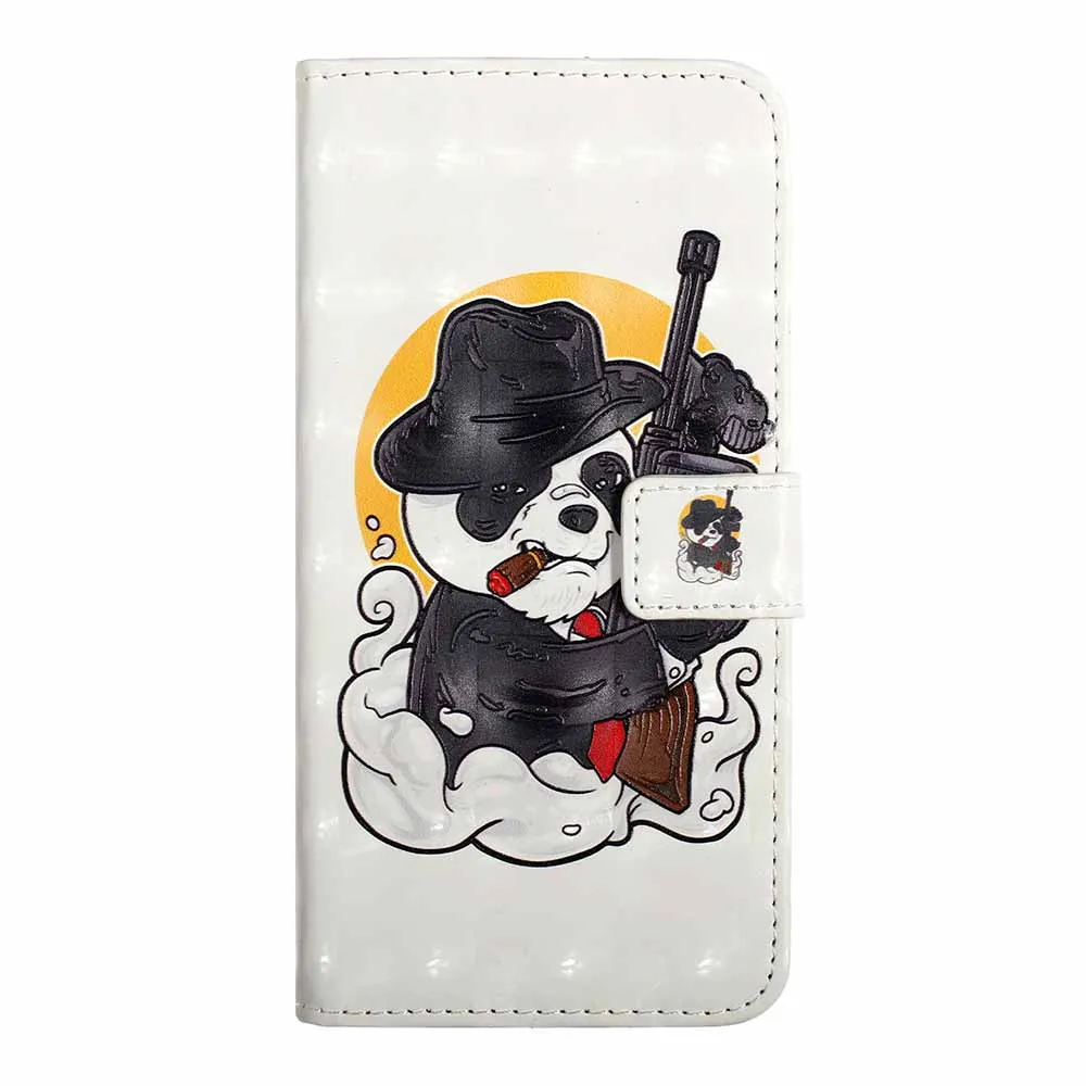 Pistol Panda Чехол кошелек кожаный флип-чехол для телефона для samsung Galaxy S10 S10e S9 S8 J6 плюс A7 A10 A20 A30 A40 A50 A70 M10 M20 M30 крышка - Цвет: Pistol Panda