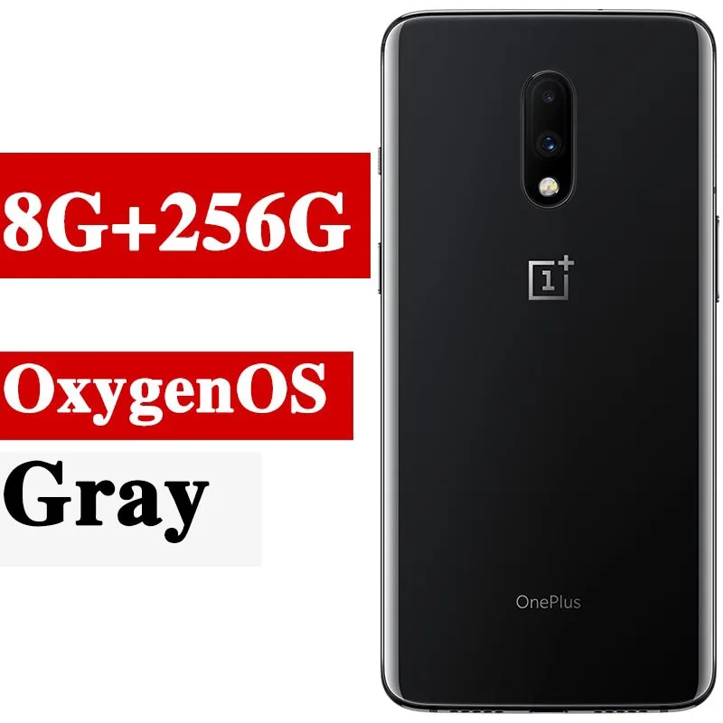 8G 256G gray Мобильный телефон Oneplus 7 с глобальной ПЗУ 6,41 дюймов AMOLED дисплей Восьмиядерный Snapdragon 855 разблокировка экрана 3700 мАч NFC телефон - Цвет: 8G 256G gray