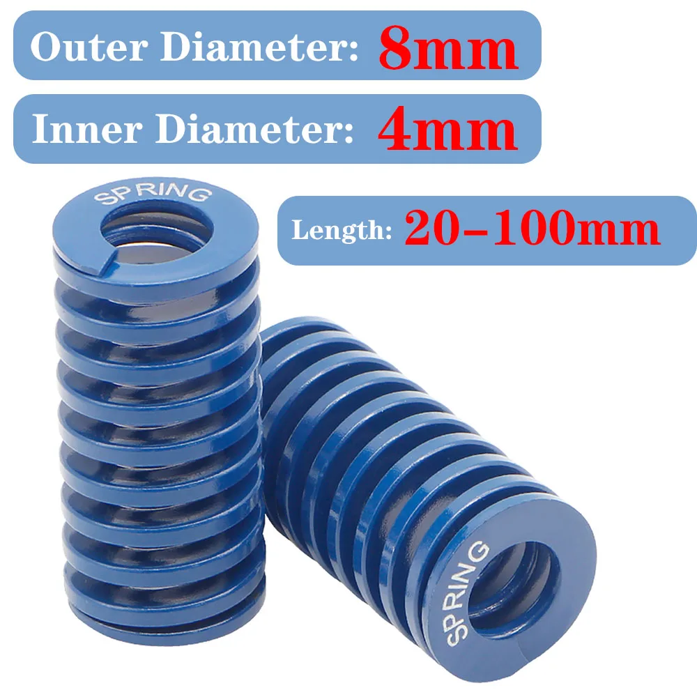 

10 Pieces, 3D Printer Heat Bed Leveling Spring, 8mm OD 20-100mm Long, Blue Heated Bed Springs,, TL 8*4*L, Blue