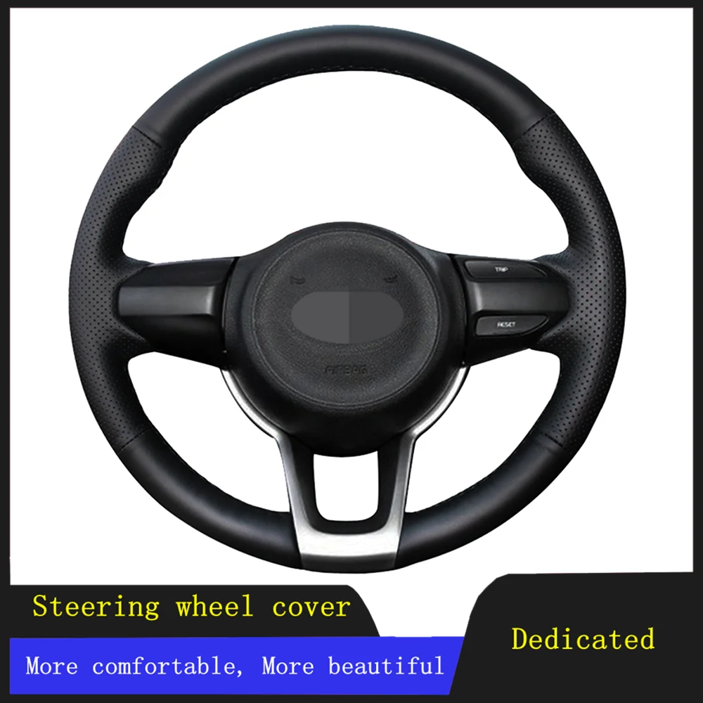 

DIY Car Steering Wheel Cover Braid Wearable Genuine Leather For Kia Rio 2017 2018 2019 Rio5 2019 K2 2017 2018 2019