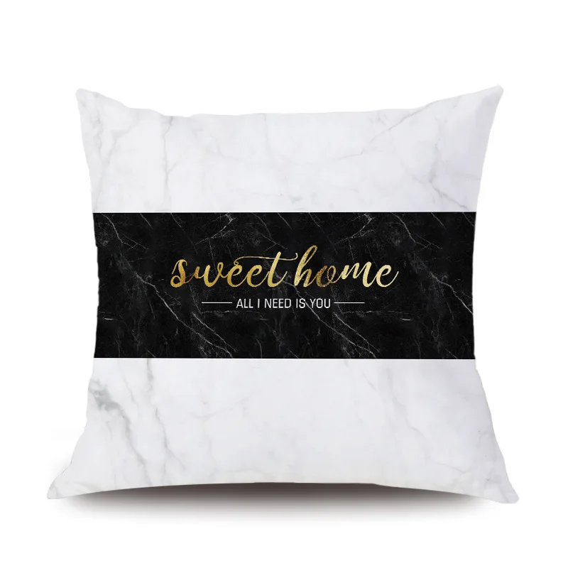 Скандинавский мраморный геометрический чехол для подушки олень розовый черный