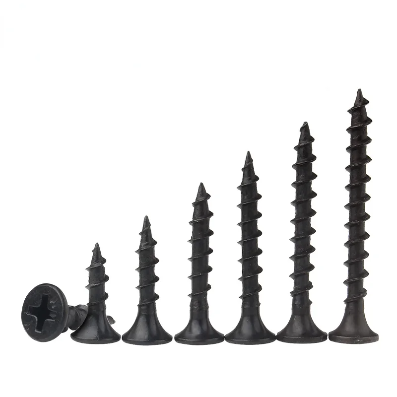 

M4 Iron Black Coarse Fast Self-tapping Screws Cross Flat Head Self-tapping Screws Furniture Countersunk Head Wood Screws