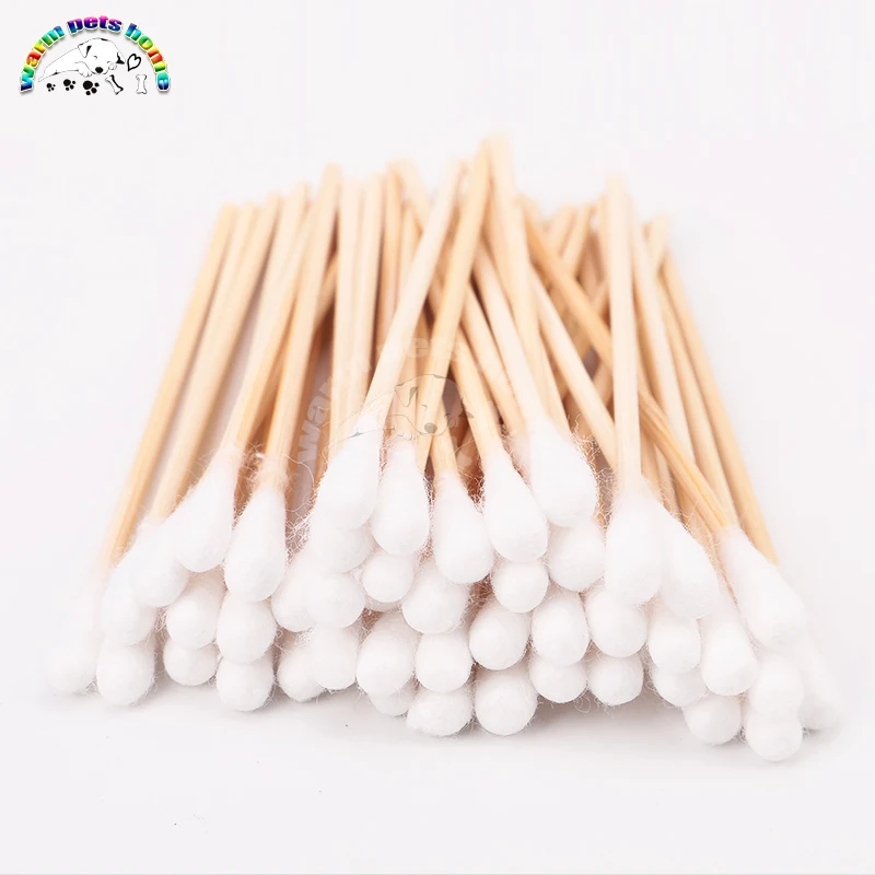Стерильные ватные палочки аппликаторы односторонние с деревянной ручкой для