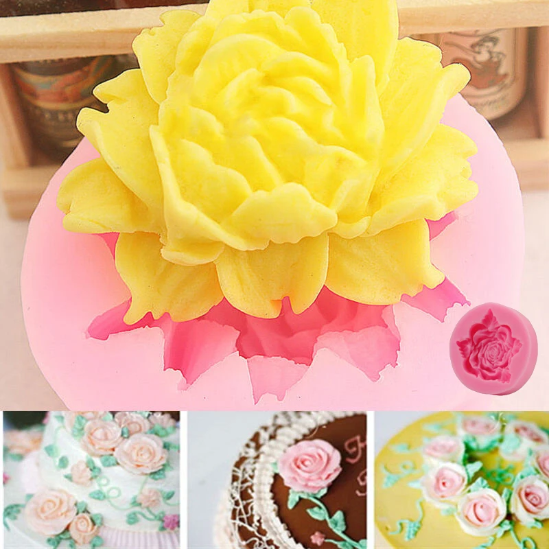 

Beautiful Big Rose Flower Mould Sugarcraft Silicone Chocolate Fondant Decoration Cake Mold Silicone mold