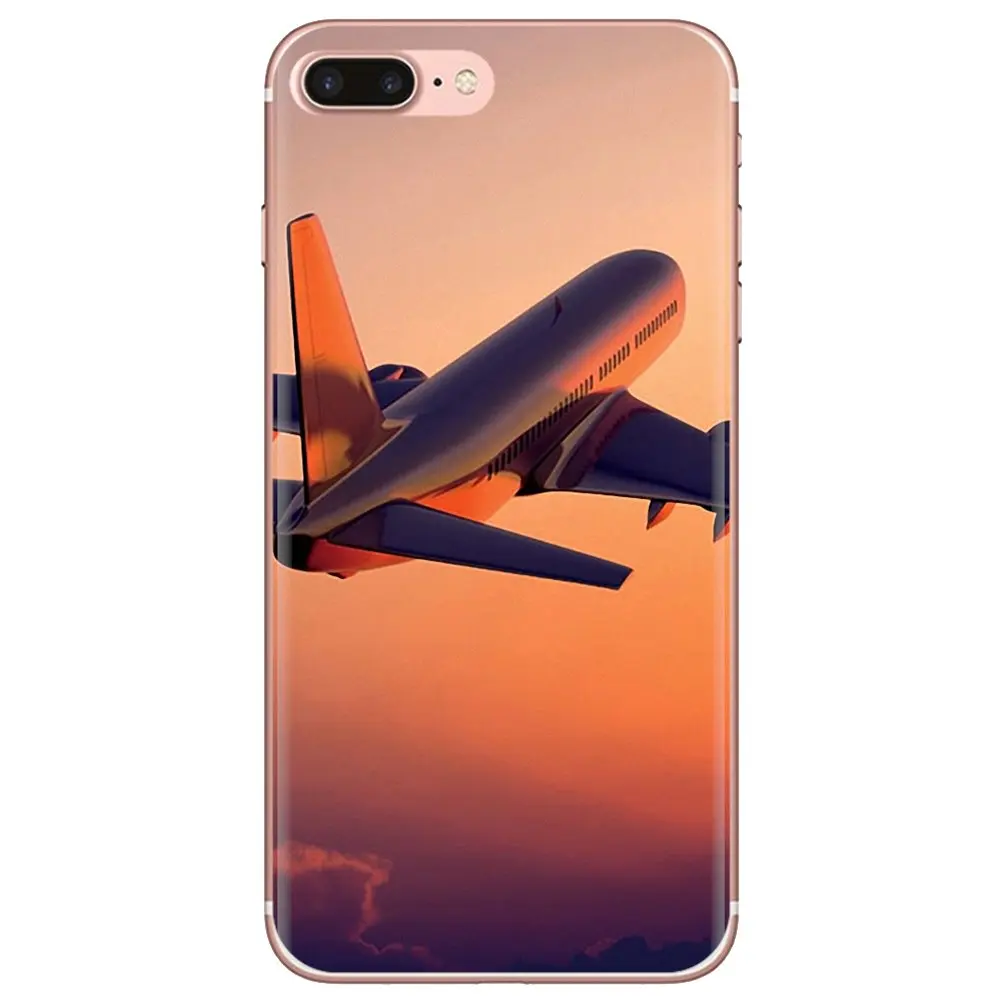 For iPhone 11 Pro 4 4S 5 5S SE 5C 6 6S 7 8 X XR XS Plus Max iPod Touch Silicone Case Housing Airplane Sunrise aircraft plane | Мобильные
