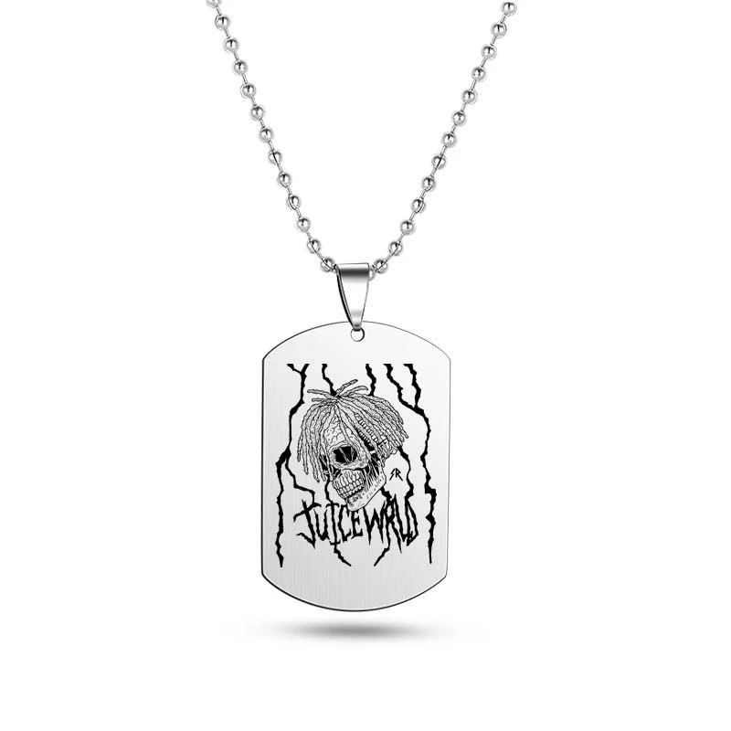 

Hip Hop Rapper Necklace Jewelry Black Gold Silver Plated Stainless Steel Pendant Tag Necklaces Fans Gifts wholesale