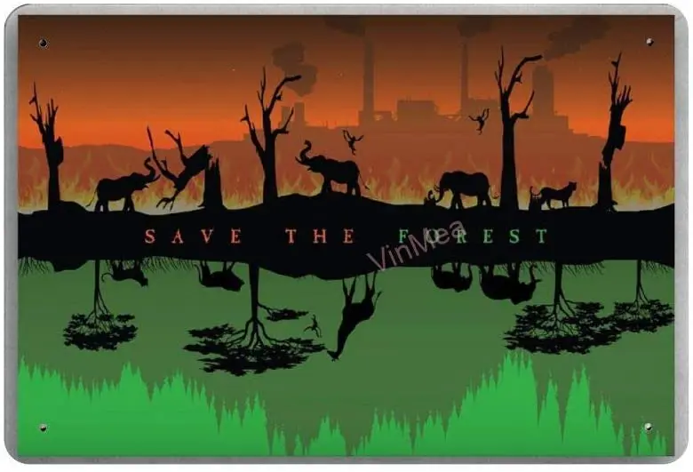 

Save The Forest Retro Metal Tin Sign Plaque Poster Wall Decor Art Shabby Chic Gift Suitable