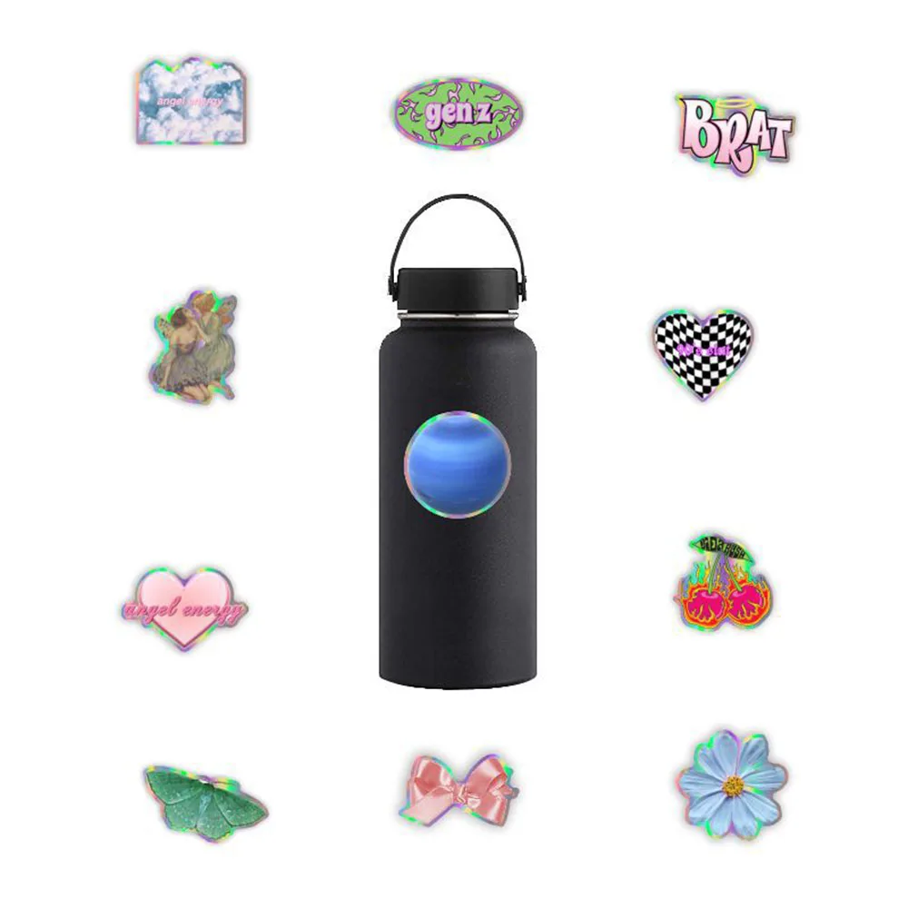 103050pcs holographic laser harajuku graffiti stickers aesthetic cartoon decal waterproof phone laptop car sticker kids toy free global shipping