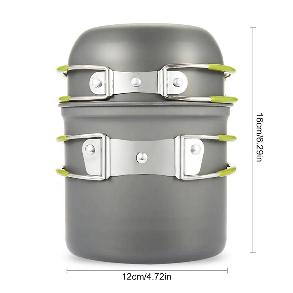 

Camping Cookware Travel Equipment Non-stick Tableware Cookware Kit Pots Burner Gas Stove Accessories Outdoor Picnic Cooking Set