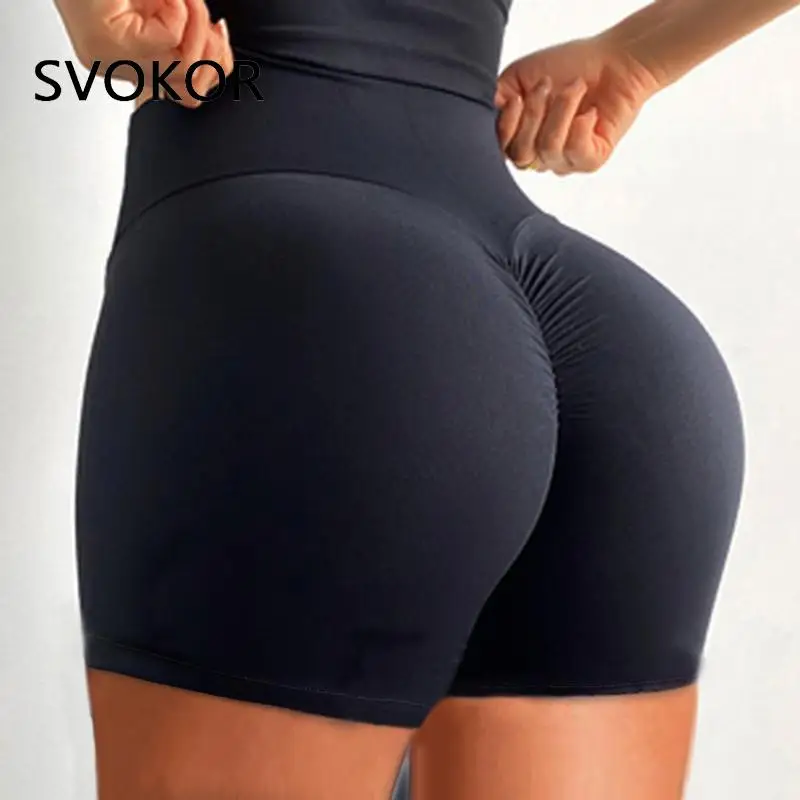

SVOKOR Sexy Women Sports Shorts Workout Tummy Control High Waist Booty Shorts Fitness Cycling Ladies Gym Clothing Elasticity