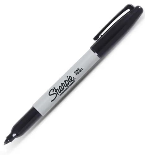 1 шт. Перманентный маркер Sharpie с закругленным носком и черными чернилами для
