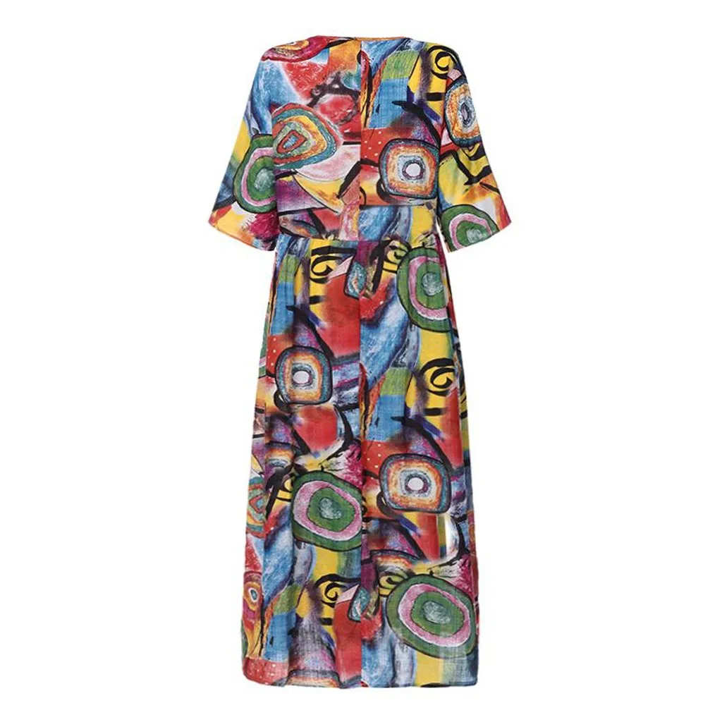 Женское длинное платье с рукавом 3/4 свободного покроя|Женские платья| |