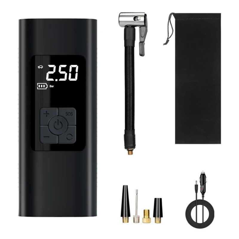 

Автомобильный воздушный компрессор, мини электрический воздушный насос двойного назначения для внешнего аккумулятора 6000 мАч, портативный ...