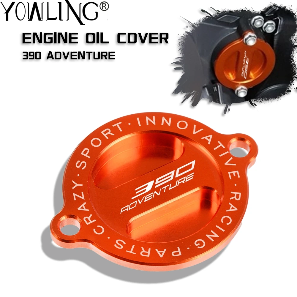 

Motorcycle Accessories CNC Oil Fuel Tank Engine Oil Filter Cover Cap For 390 Adventure ADV 390Adventure 390ADV 2019 2020 2021