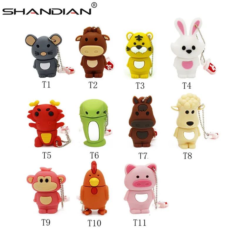 SHANDIAN saleNew Модный USB флеш накопитель мультяшная палка креативный 64 ГБ 32 ГБ/16 ГБ/8 ГБ/4
