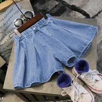 pleated denim skirts shorts for girls summer baby fashion safety jeans shorts 8 10 12 years teens outfit