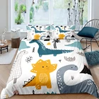 Домашний текстиль, роскошный комплект постельного белья с 3D принтом динозавра, пододеяльник, 23 шт., наволочка, Детский Комплект постельного белья размера AUEUUKUS Queen и King